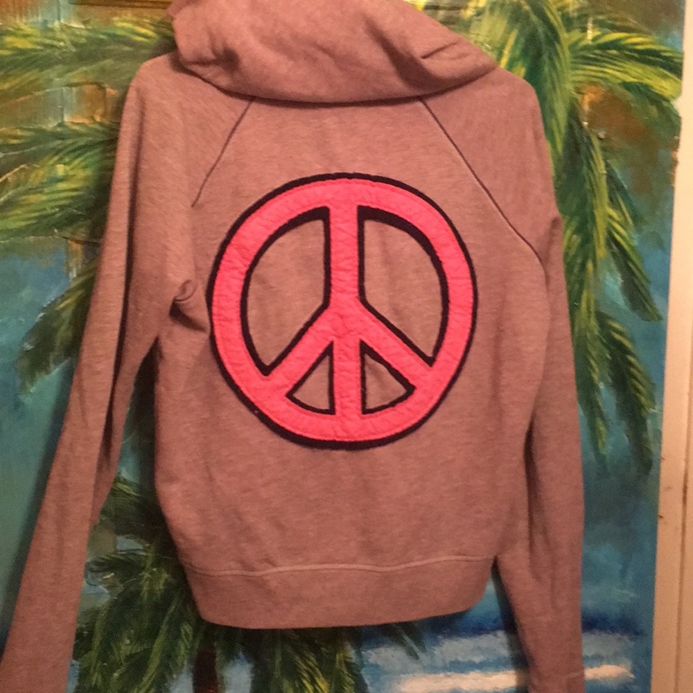 Pink Long sleeve full zip hoodie